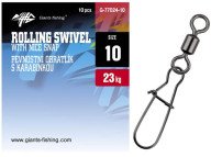 GF obratlík s karabinkou Rolling swivel with nice snap 10ks