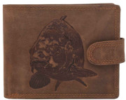 MERCUCIO pánská peněženka světlehnědá embos kapr hlava