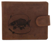 MERCUCIO pánská peněženka světlehnědá vzor 46 kapr s prutem