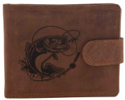MERCUCIO pánská peněženka světlehnědá vzor 50 candát s udicí