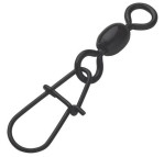 MADCAT obratlík s karabinou Stainless Swivels W. Egg Snap Black 5 ks