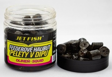 detail JF feederové halibut pelety v dipu 12mm - 250ml