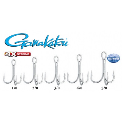 detail Gamakatsu trojháček Treble 22N 5ks