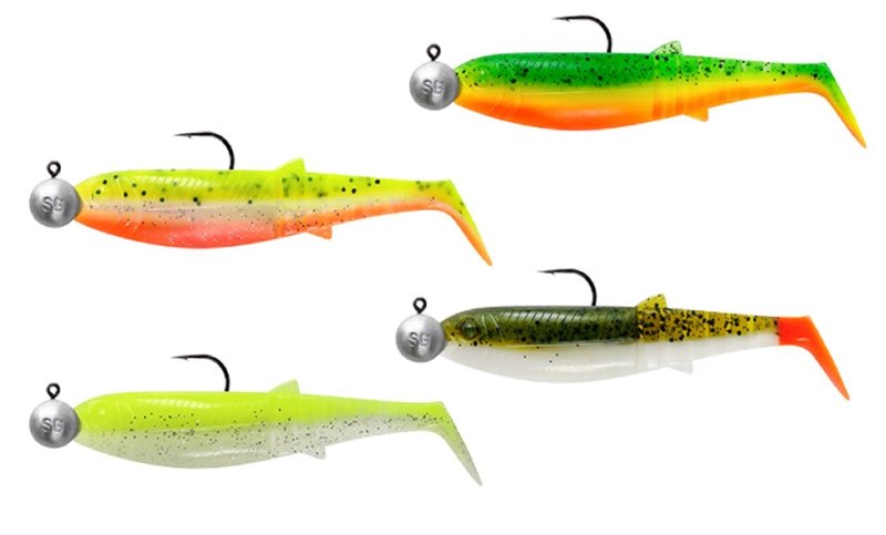 detail SavageGear gumová nástraha Cannibal Shad Darkwater Mix 4 barev