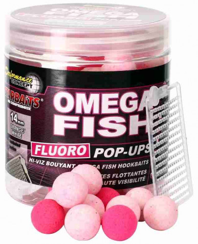 Starbaits Omega Fish - boilie FLUO plovoucí 80g 14mm