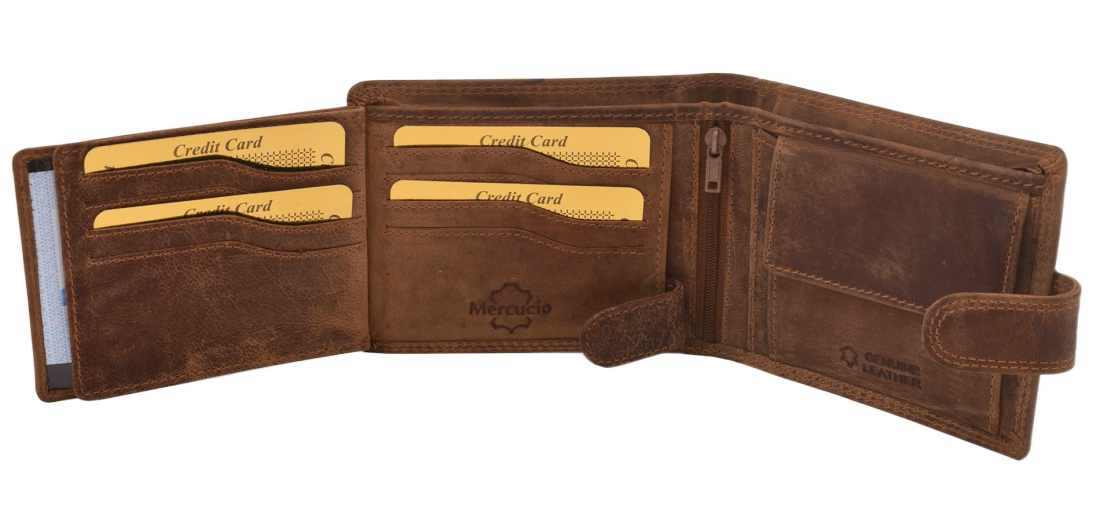 detail MERCUCIO pánská peněženka světlehnědá vzor 59 divočák celý II
