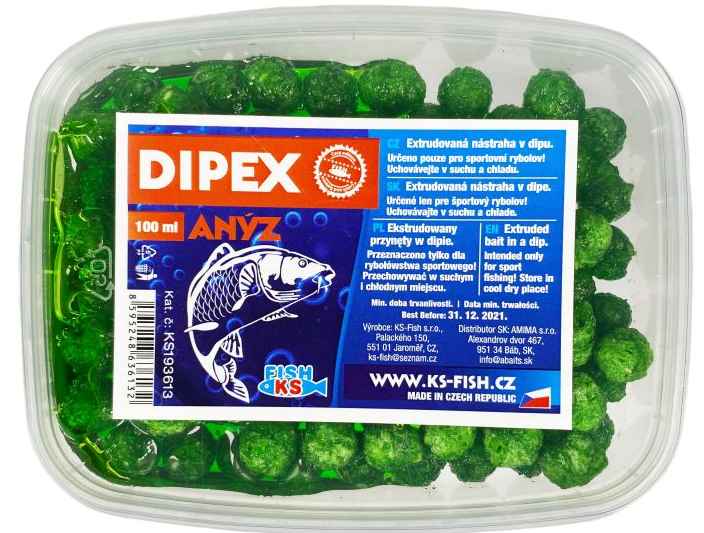 detail KS Fish Dipex extrudy v dipu