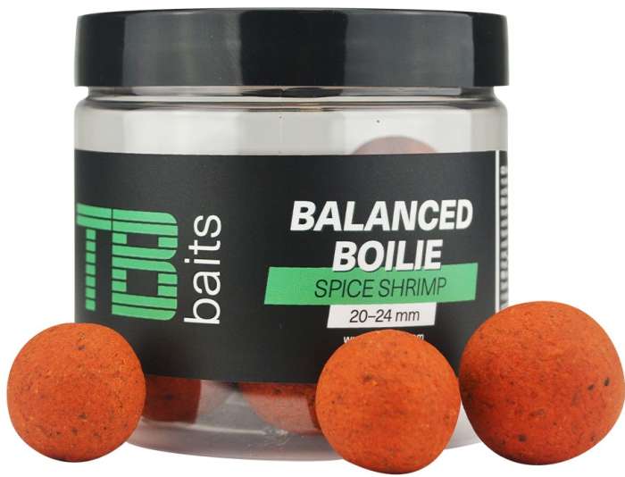 detail TB Baits vyvážené Boilie Balanced + Atraktor 100g / 20-24mm