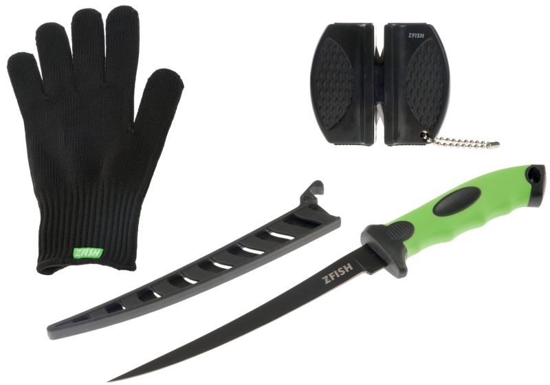 detail Zfish Filet Combo Set ZFX - Nůž, Rukavice, Brousek