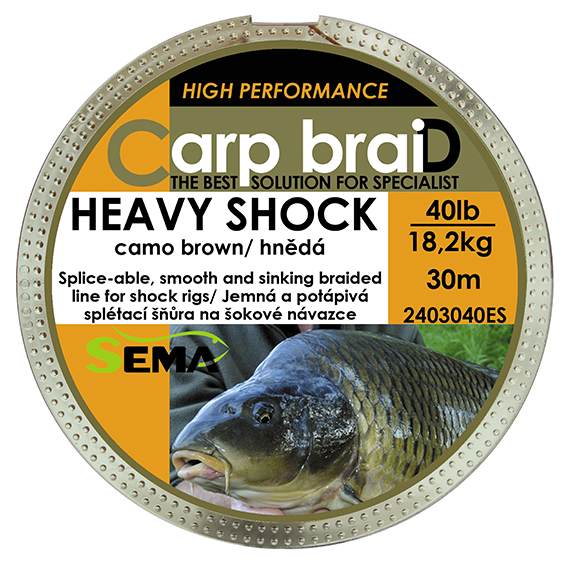 detail CarpbraiD šnůra Heavy Shock 30m