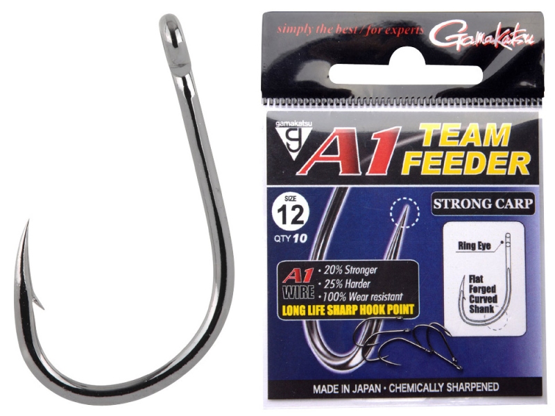 detail Gamakatsu háček A1 Feeder Hooks Strong Carp 10ks