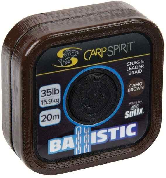 detail CSP návazcová šňůrka Ballistic Braided Leader Camo Brown 20m