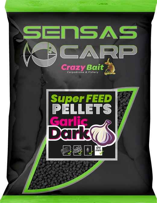 detail Sensas pelety Super Feed Garlic Dark 650g