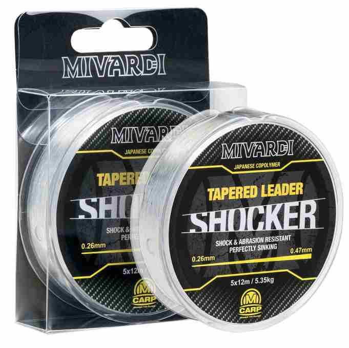 detail Mivardi ujímaný vlasec Shocker Tapered Leader 0,47mm