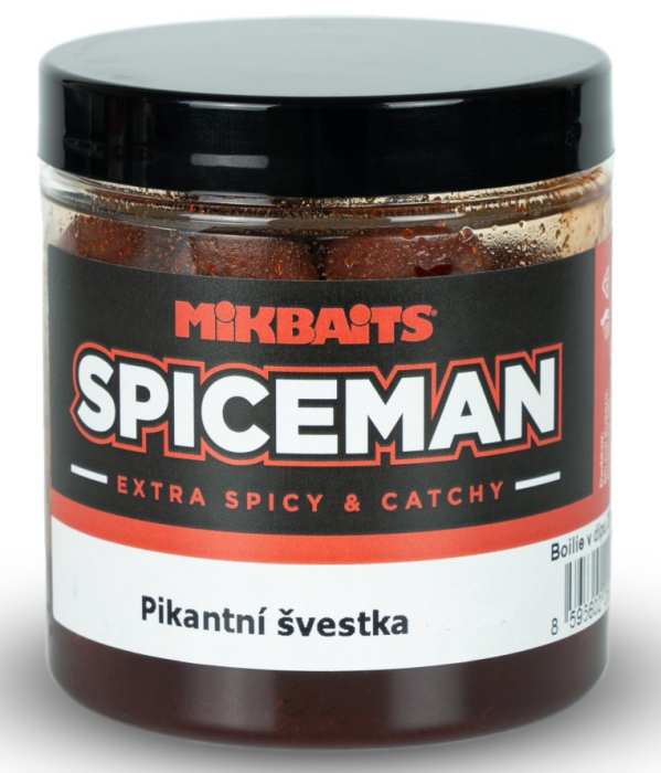 detail Mikbaits Spiceman boilie v dipu Pikantní švestka 250ml