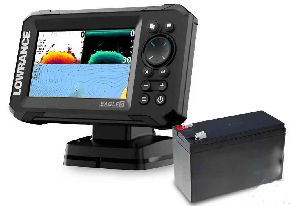 detail Lowrance echolot EAGLE 5 se sondou 83/200 HDI + baterie ZDARMA