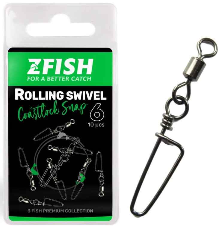 detail Zfis obratlík s karabinou Rolling Swivel & Coastlock Snap
