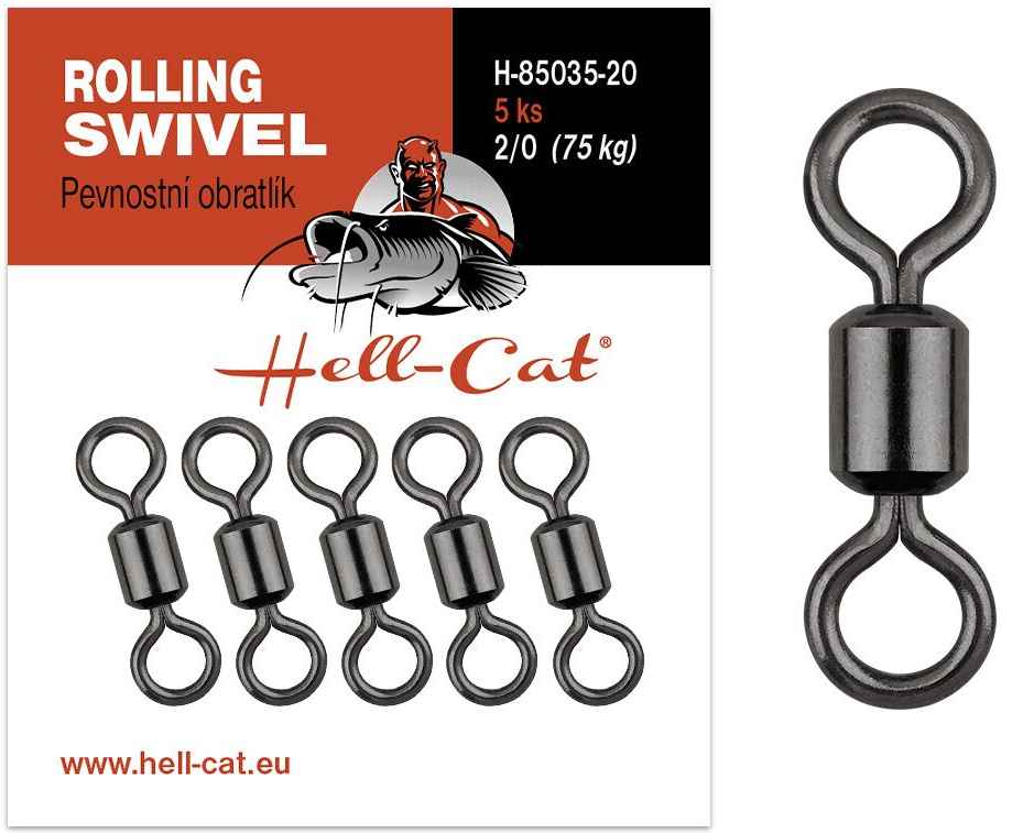detail Hell-Cat pevnostní obratlík Power Rolling Swivel 5ks