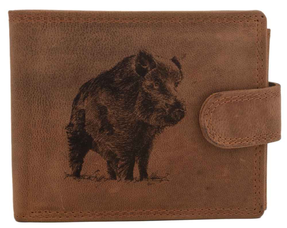 detail MERCUCIO pánská peněženka světlehnědá vzor 59 divočák celý II