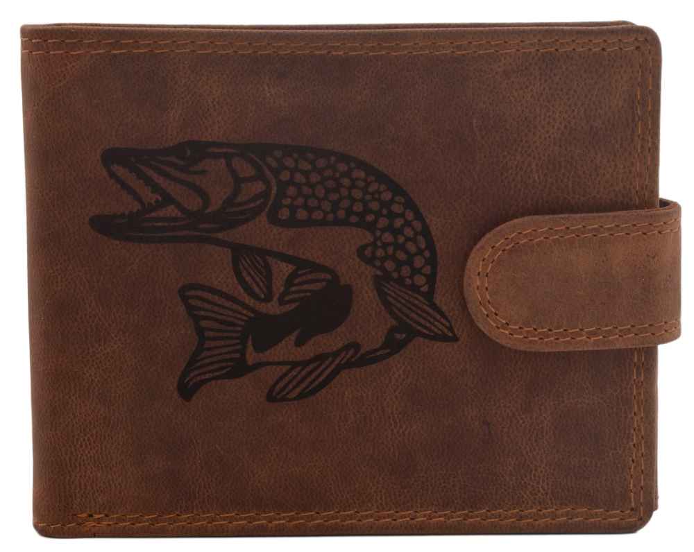 detail MERCUCIO pánská peněženka světlehnědá štika plná