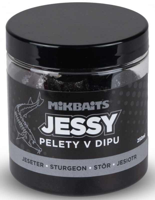 detail Mikbaits Jessy pelety na jesetery v dipu 250ml / 20mm