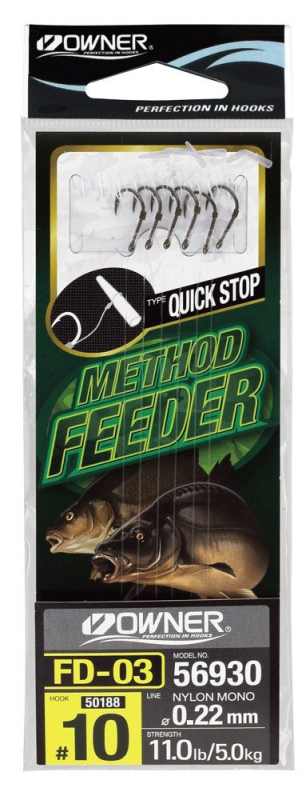 detail Owner návazce Method Feeder se zarážkou - 6ks