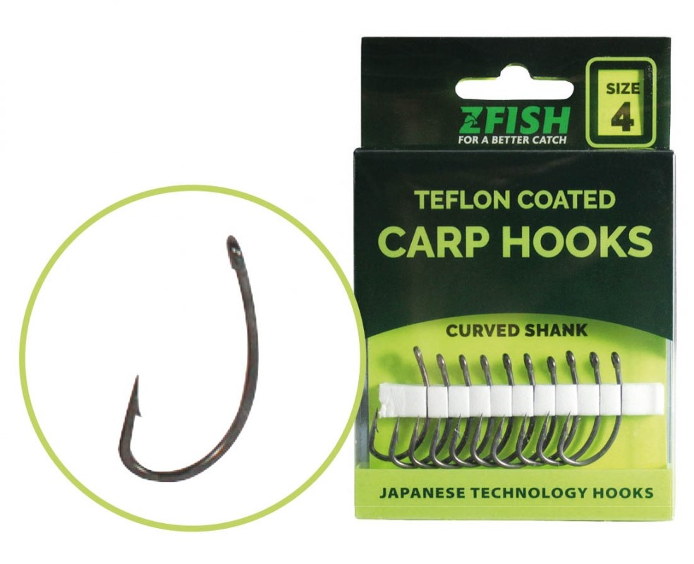 detail Zfish teflonové háčky Curved Shank 10ks