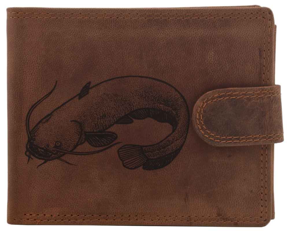 detail MERCUCIO pánská peněženka světlehnědá vzor 58 sumec plný