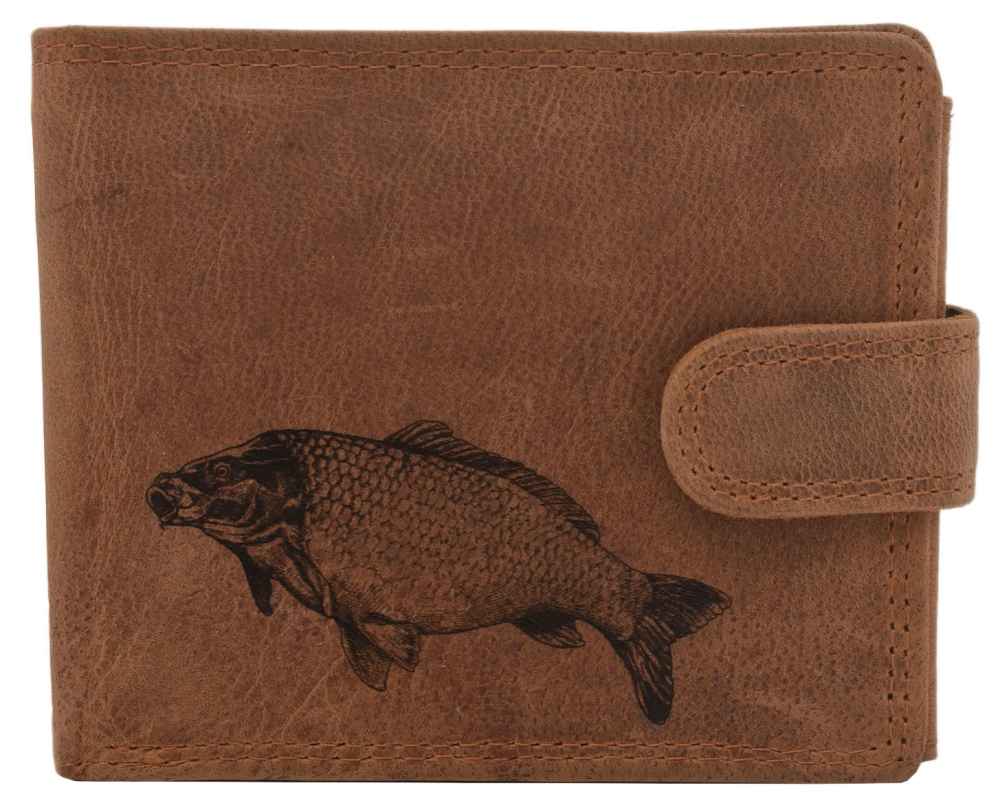 detail MERCUCIO pánská peněženka světlehnědá vzor 66 kapr obecný