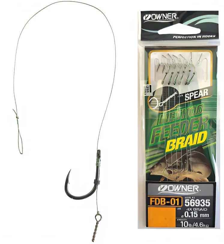 detail Owner návazce Method Feeder Braid s trnem - 6ks