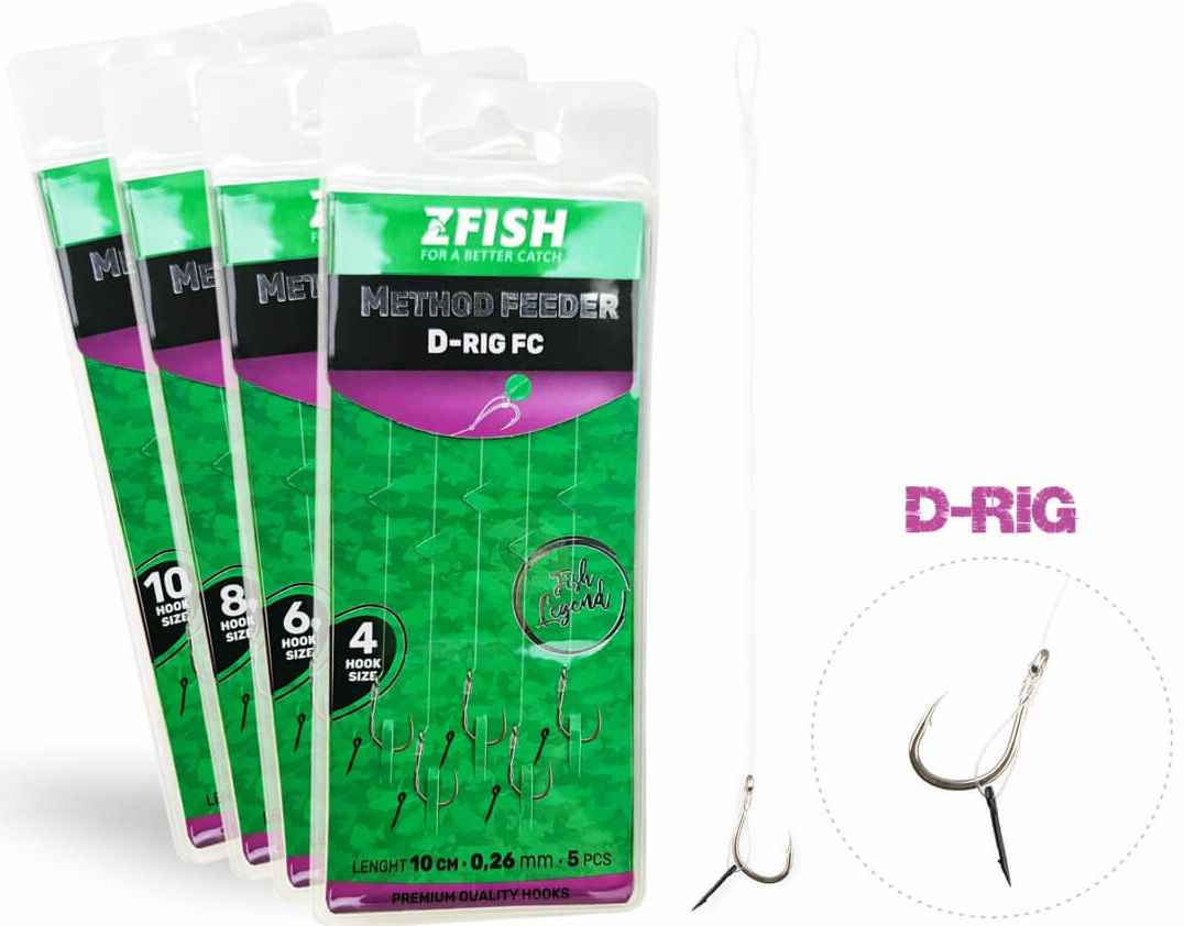 detail Zfish návazec Method Feeder D-RIG 5ks