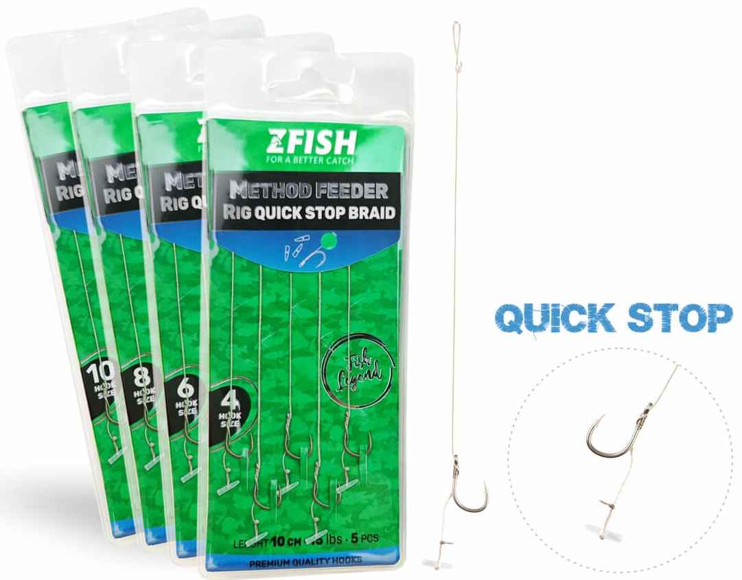 detail Zfish návazec Method Feeder Rig Quick Stop Braid 5ks