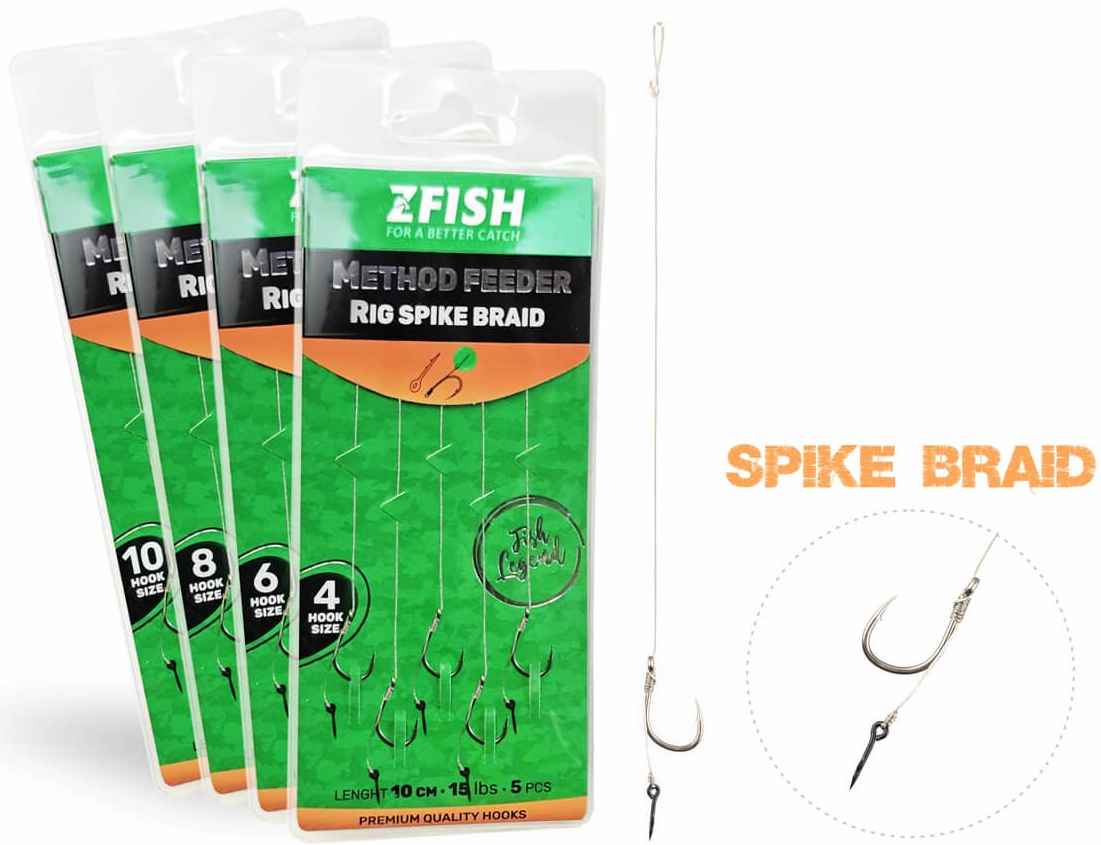 detail Zfish návazec Method Feeder Rig Spike Braid 5ks