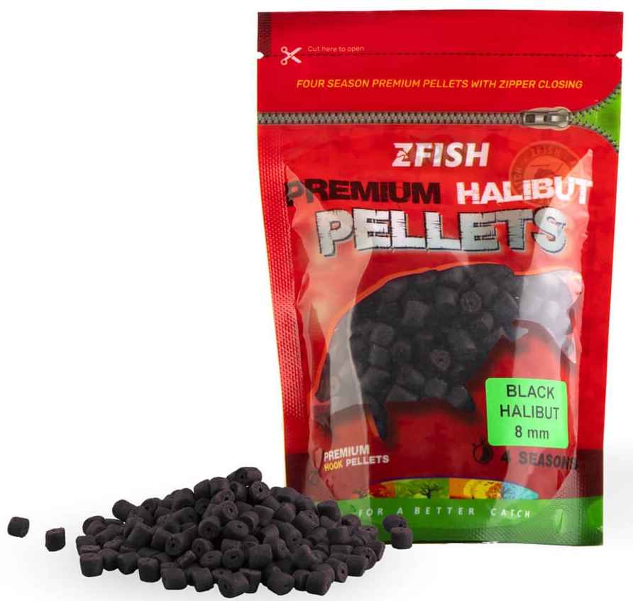 detail Zfish chytací pelety Premium Black Halibut 200g