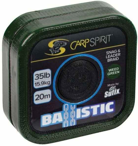 detail CSP návazcová šňůrka Ballistic Braided Leader Camo Green 20 m