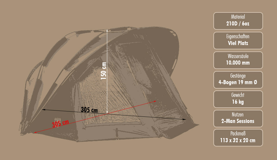 detail Ehmanns bivak Hot Spot SX 2 Man XLarge Bivvy