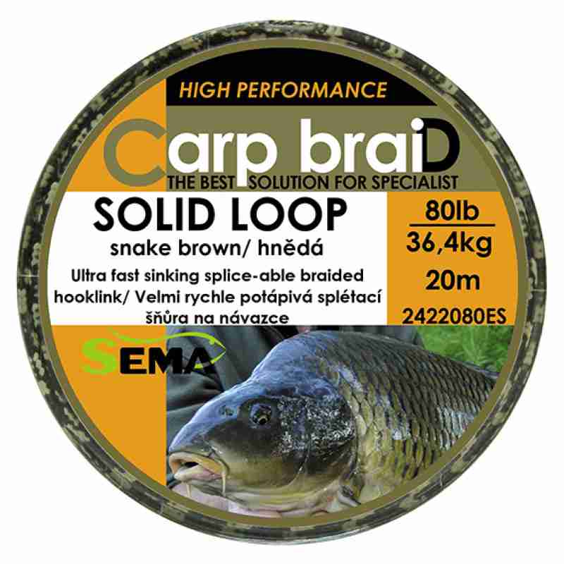 detail CarpbraiD Solid Loop šnůra camu hnědá 10m