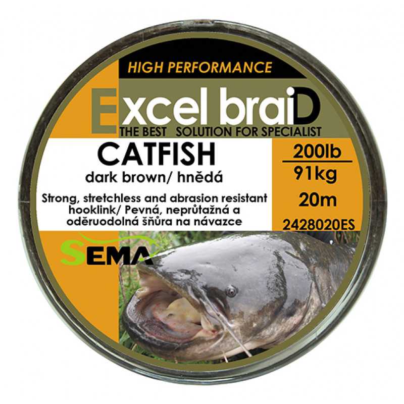 detail Excel Braid Catfish šnůra hnědá 20m