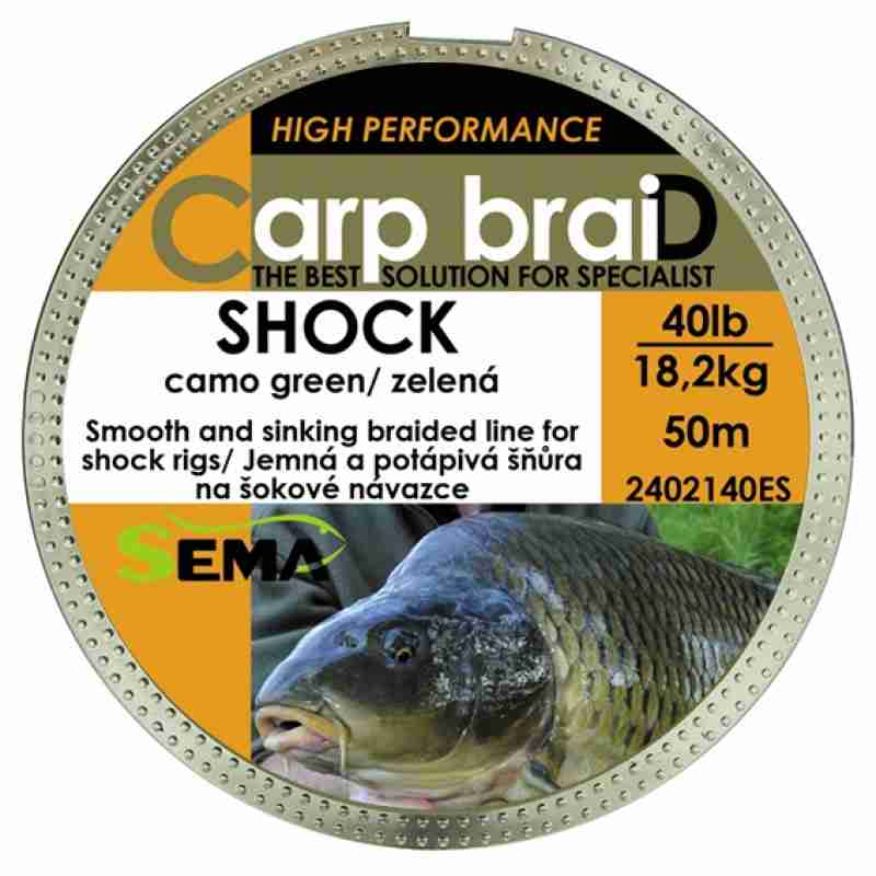 detail CarpbraiD šnůra Shock Camo Green 50m