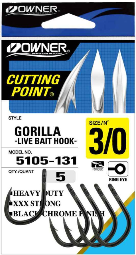 detail Owner háček s očkem Gorilla Live Bait Hook