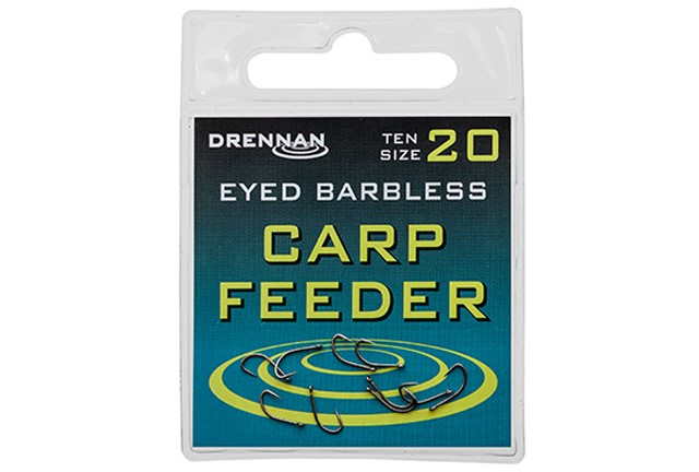 detail Drennan háček Eyed Carp Feeder Barbless 10ks