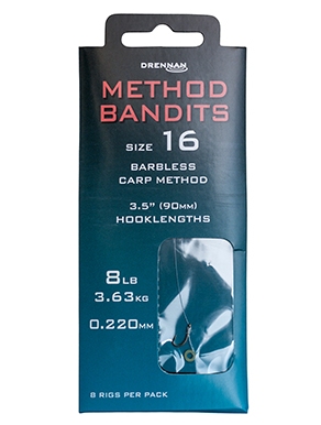 detail Drennan návazce Method Bandits Carp Method Barbless 9cm