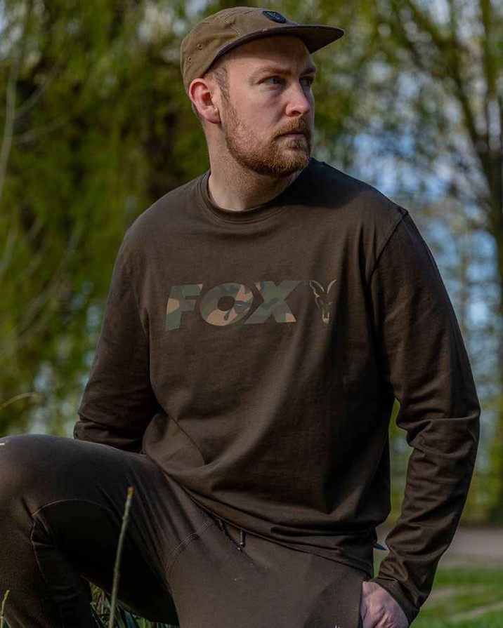 detail Fox triko Long Sleeve Khaki Camo T Shirt