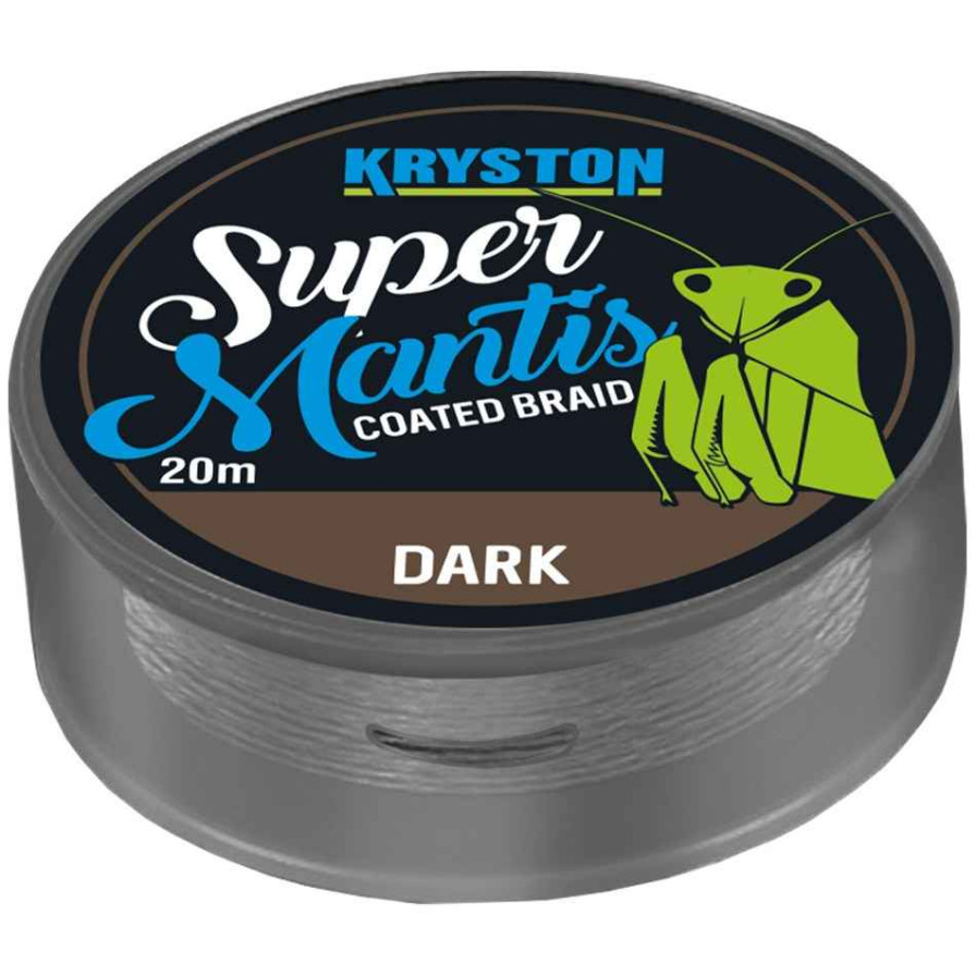 detail Kryston potahovaná návazcová šňůrka Super Mantis Dark 20m