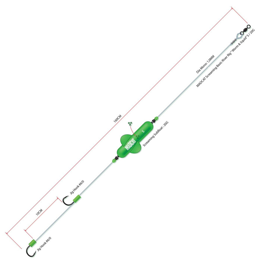 detail MADCAT návazec Screaming Basic River Rig 