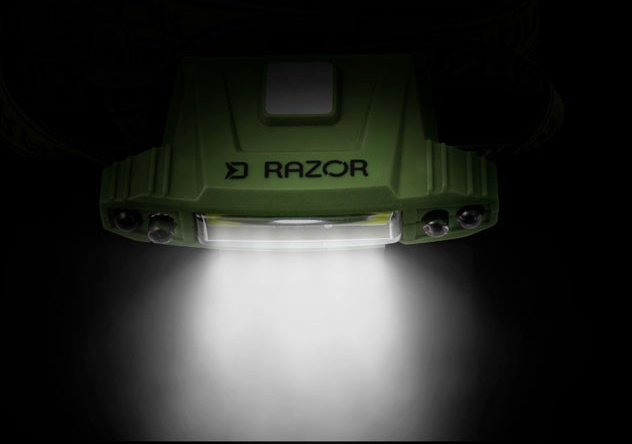 detail Delphin čelová lampa RAZOR USB