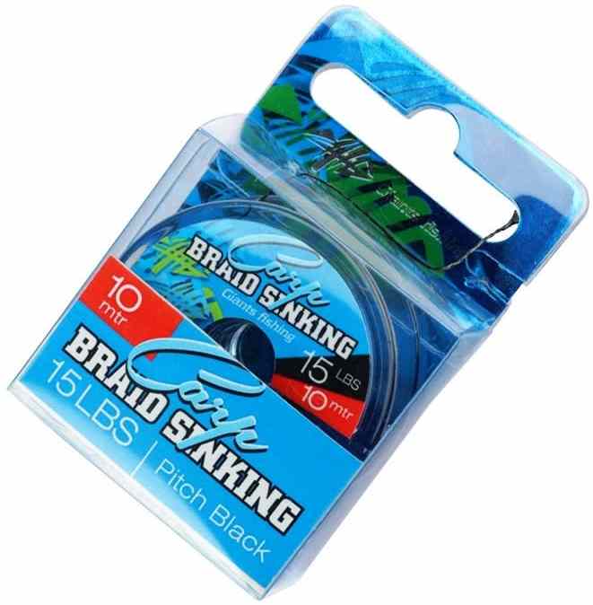 detail GF splétaná šňůra Carp Braid Sinking Pitch Black 10m