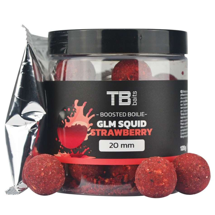 detail TB Baits boosterované boilie Squid Strawberry 120g