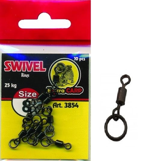 detail EXC obratlík s kroužkem Swivel Rings 8