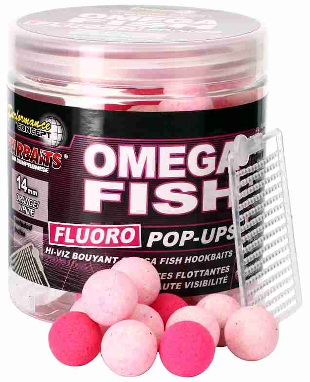 detail Starbaits Omega Fish - boilie FLUO plovoucí 80g 14mm